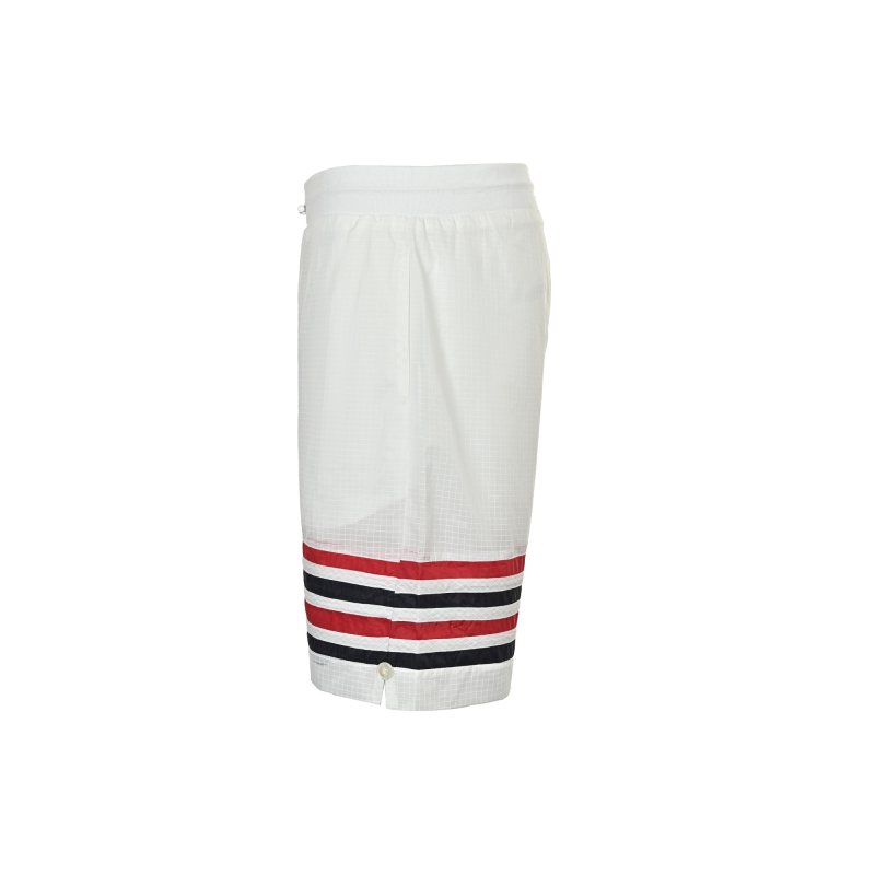 White Shorts with Red Navy Stripe Detail view