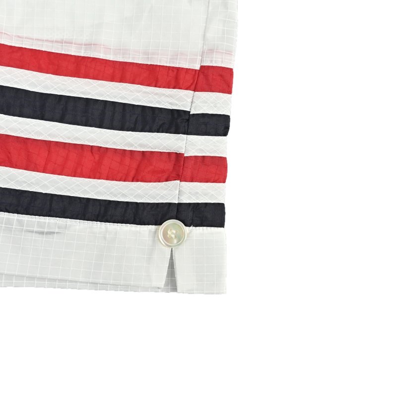 White Shorts with Red Navy Stripe Detail view