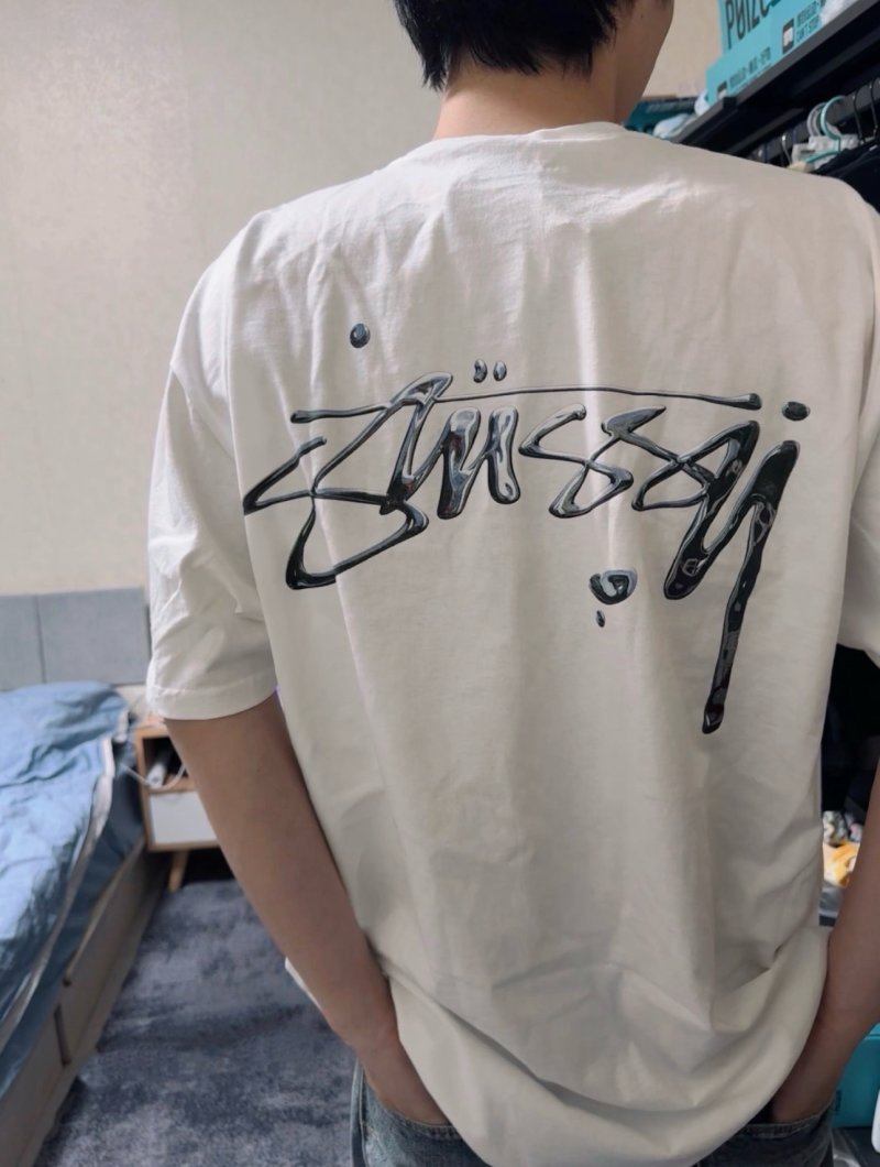 Stüssy Signature Script Cream Short Sleeve T-Shirt
