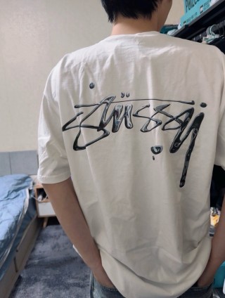Stüssy Signature Script Cream Short Sleeve T-Shirt