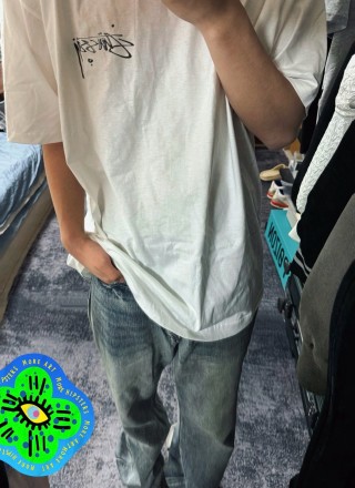 Stüssy Signature Script Cream Short Sleeve T-Shirt view 2