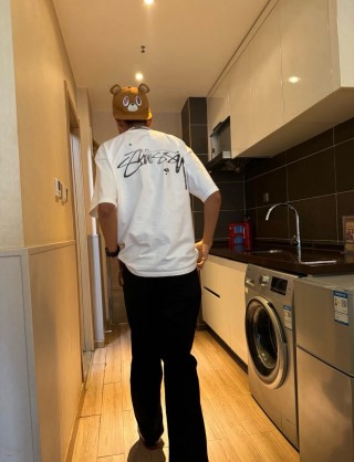 Stüssy Signature Script Cream Short Sleeve T-Shirt view 9
