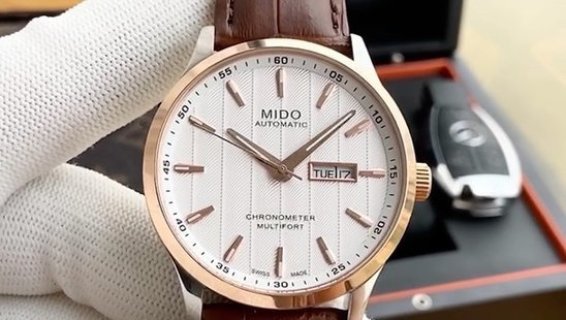 Mido Commander Automatic Rose Gold Watch - Silver Dial