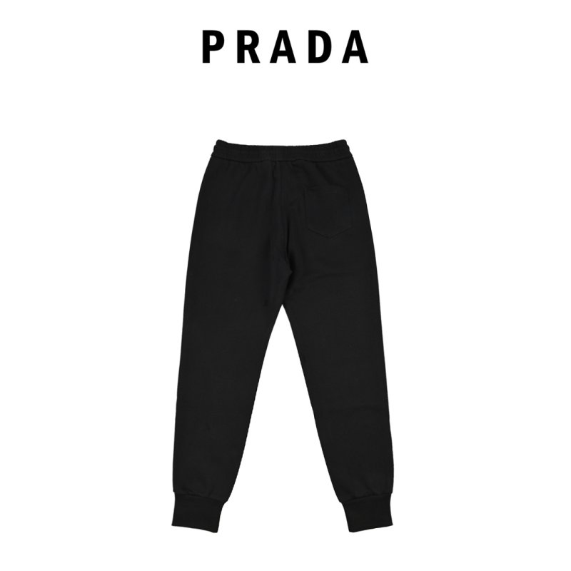 Prada Black Cargo Pants with Logo Embroidery view