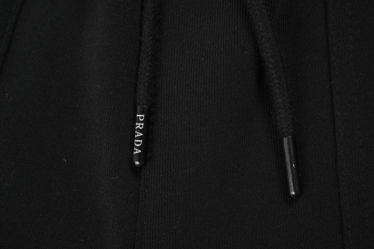 Prada Black Cargo Pants with Logo Embroidery view