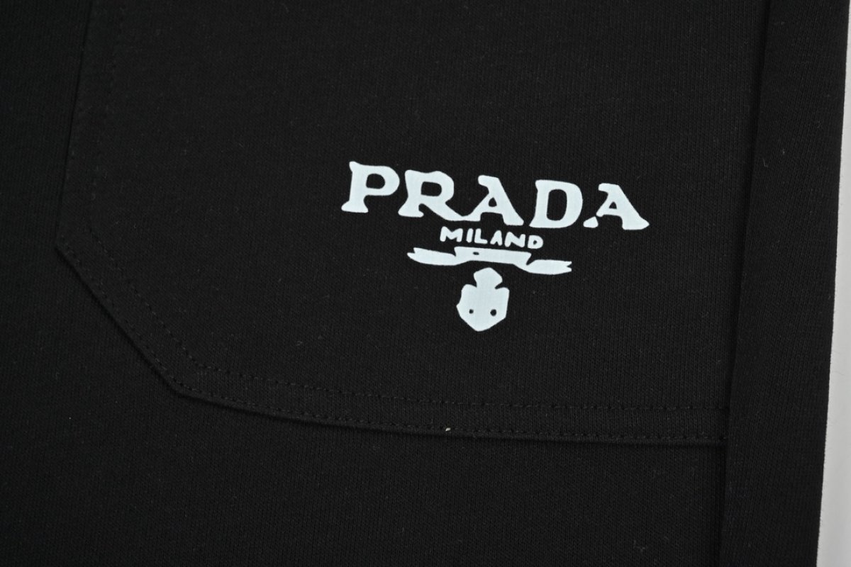 Prada Black Cargo Pants with Logo Embroidery view