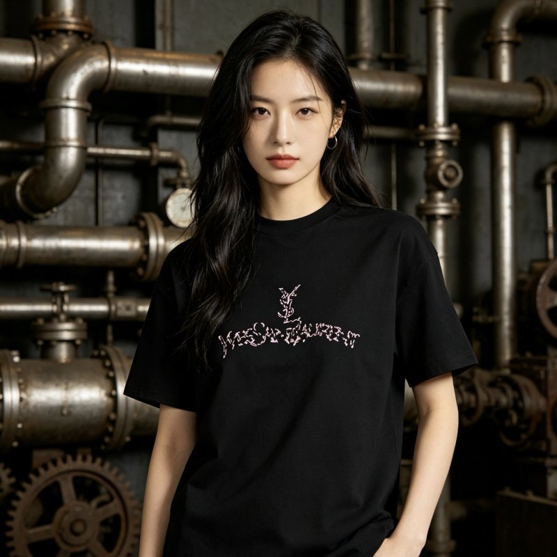 YSL Black Logo Graphic T-Shirt