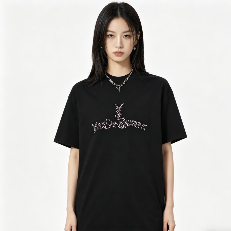 YSL Black Logo Graphic T-Shirt view