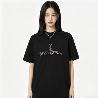 YSL Black Logo Graphic T-Shirt view 3