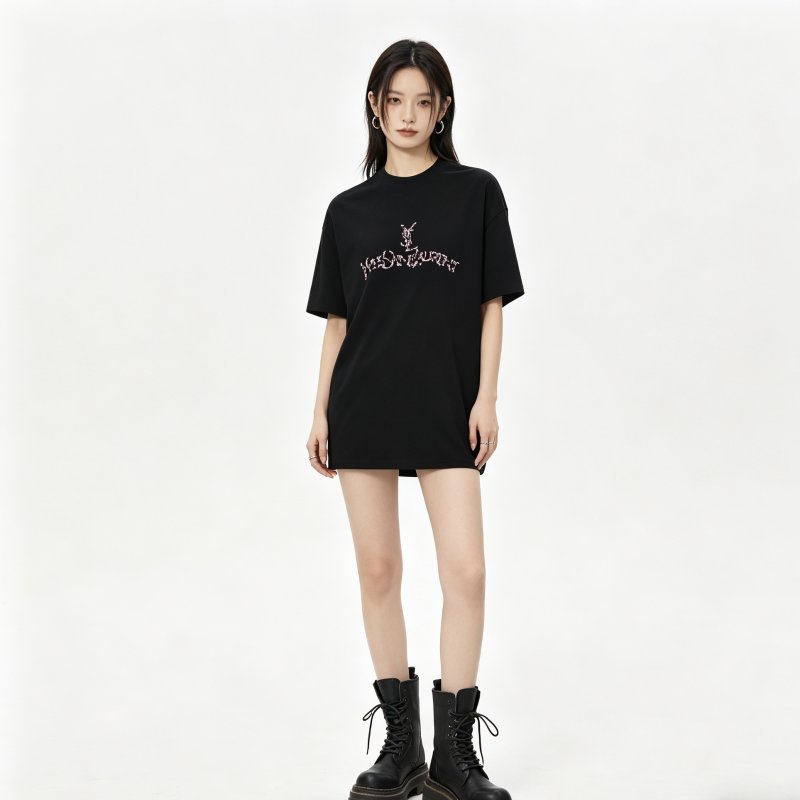 YSL Black Logo Graphic T-Shirt view