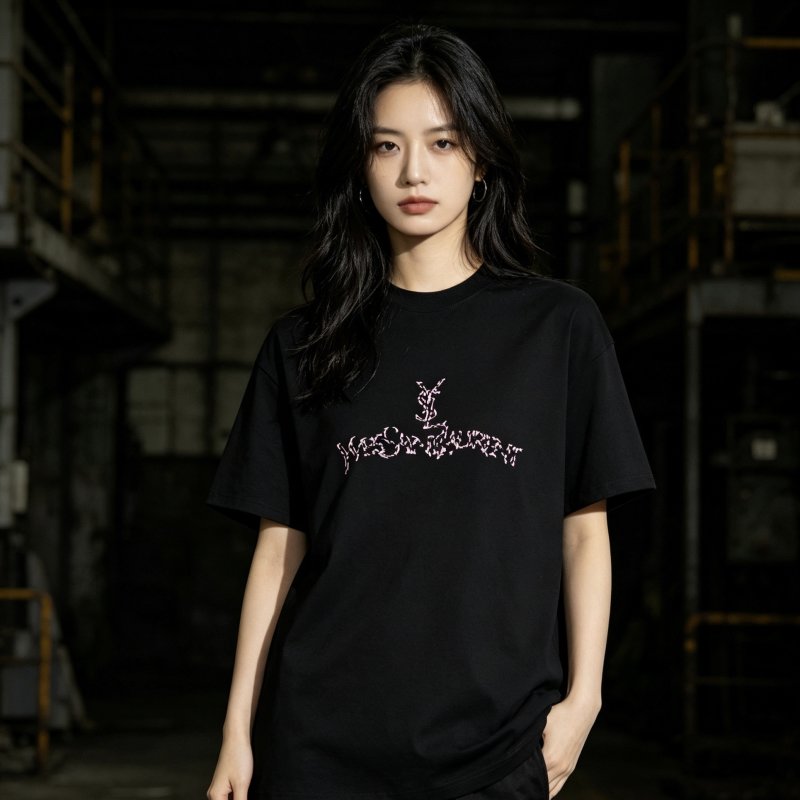 YSL Black Logo Graphic T-Shirt view