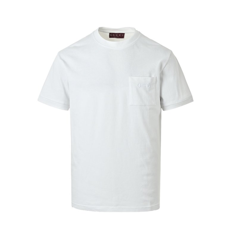 Gucci Horsebit Embroidered Pocket Cream T-Shirt view