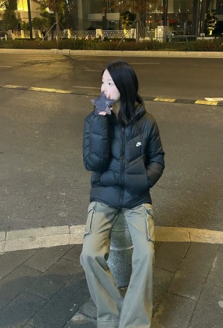 Nike Black Puffer Down Jacket view 4