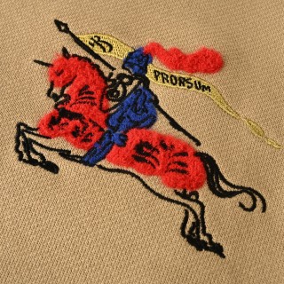 Burberry Equestrian Knight Embroidered Sweatshirt Camel view 5