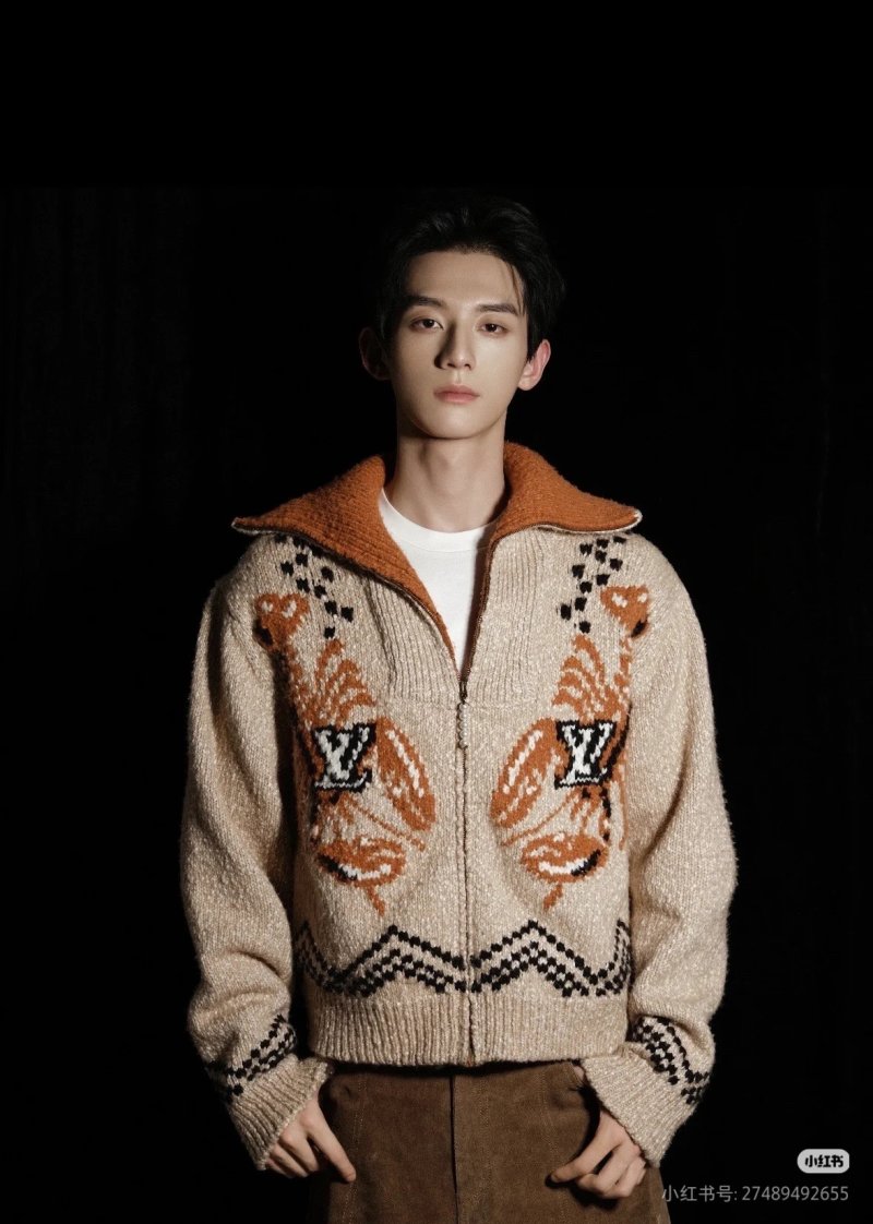 Louis Vuitton Monogram Zip Cardigan Beige Orange view