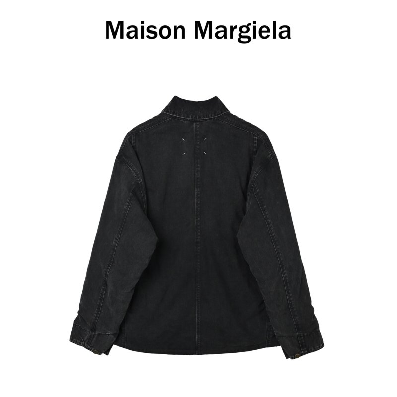Charcoal Washed Denim Jacket with Utility Pockets view
