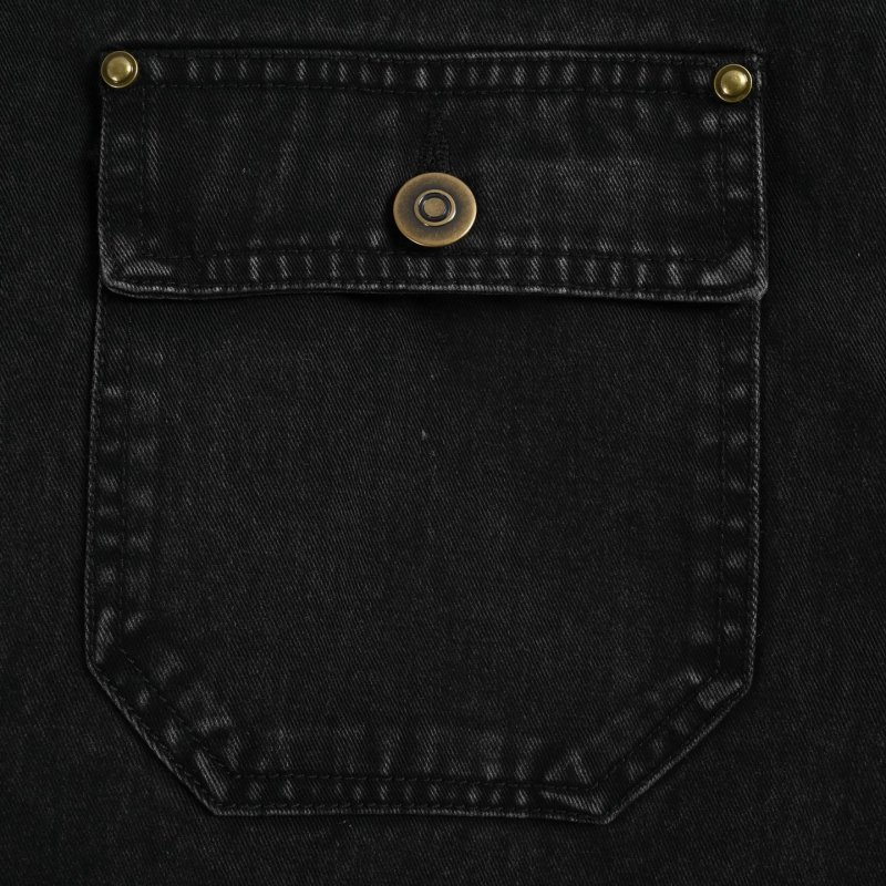Charcoal Washed Denim Jacket with Utility Pockets view