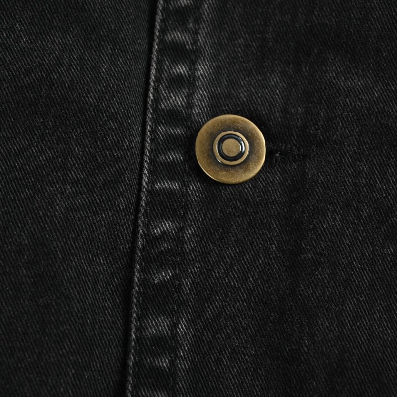 Charcoal Washed Denim Jacket with Utility Pockets view