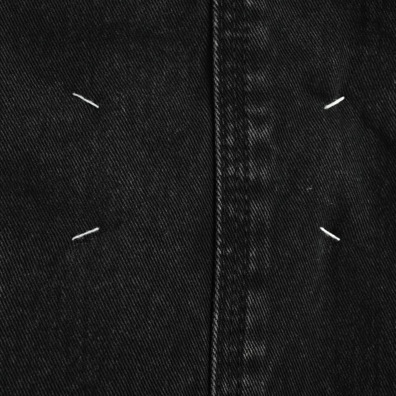 Charcoal Washed Denim Jacket with Utility Pockets view