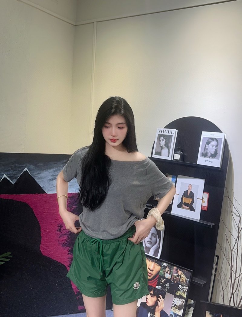 Green Drawstring Shorts view