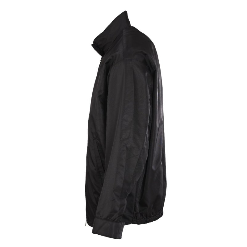Black Nylon Zip-Up Windbreaker Jacket view