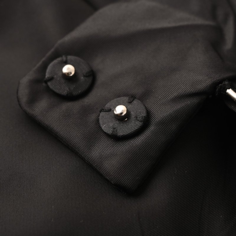 Black Nylon Zip-Up Windbreaker Jacket view