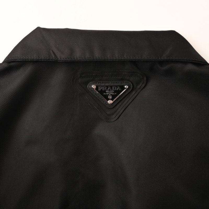 Black Nylon Zip-Up Windbreaker Jacket view