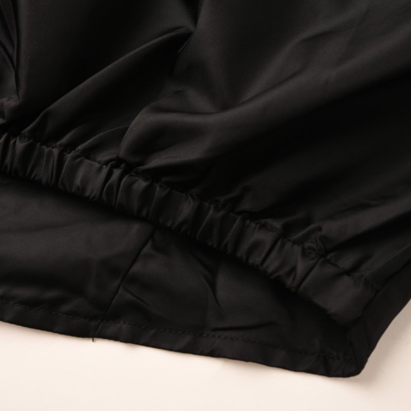 Black Nylon Zip-Up Windbreaker Jacket view