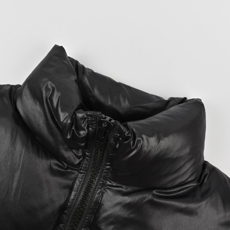 Black Puffer Down Jacket with Logo view