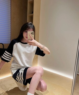 Adidas Black & White Striped Athletic Shorts