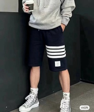 Adidas Black & White Striped Athletic Shorts view 3