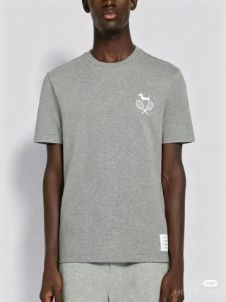 Thom Browne Tennis Puppy Grey T-Shirt view 6