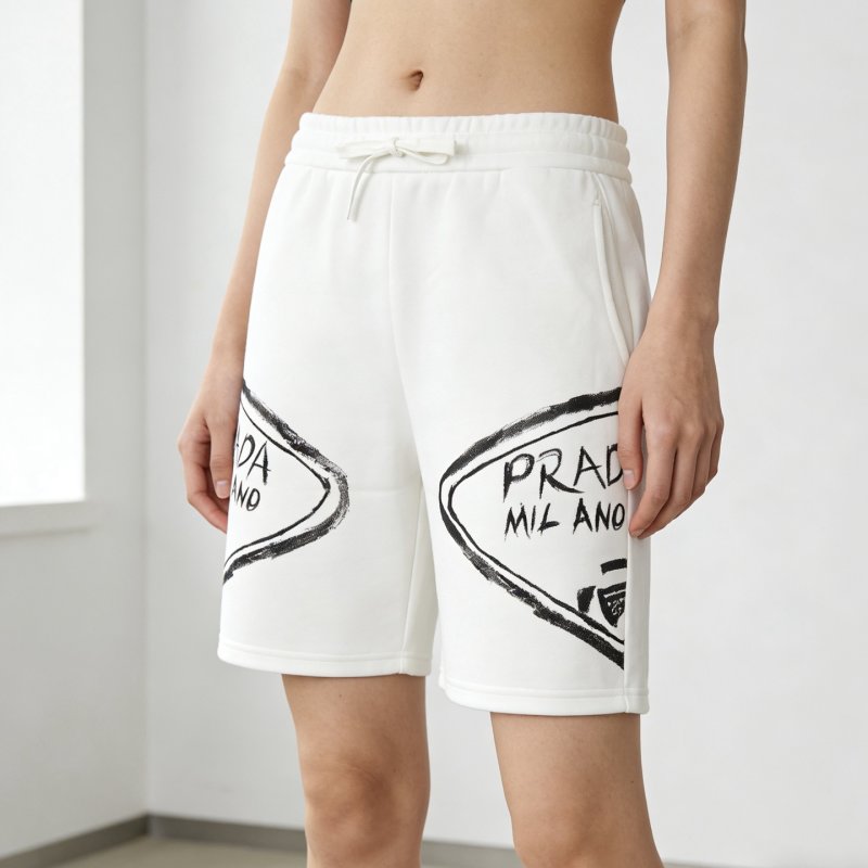 Prada White Logo Shorts view