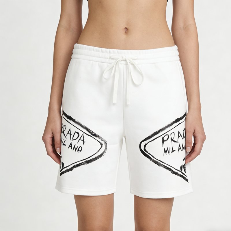 Prada White Logo Shorts view