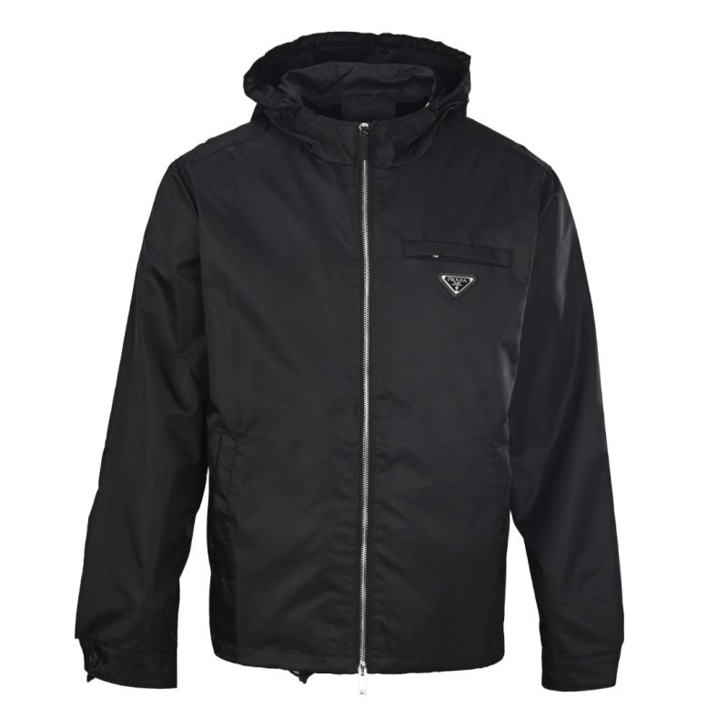 Prada Black Nylon Zip Hoodie Jacket view
