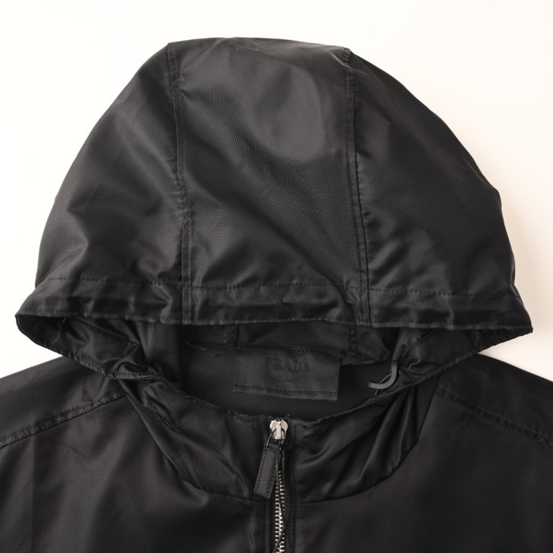 Prada Black Nylon Zip Hoodie Jacket view
