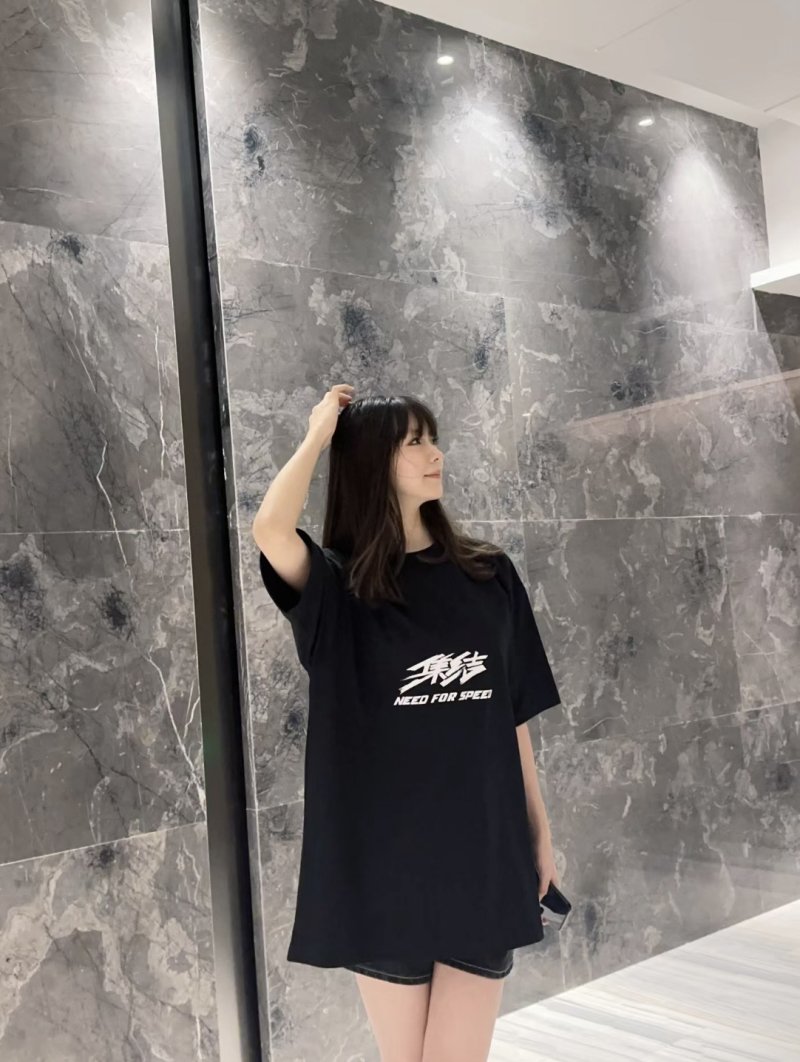 Black Graphic Print Short Sleeve T-Shirt with Yellow Accent view