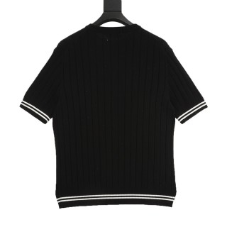 Loro Piana LP Black Crew Neck Short Sleeve Knit T-Shirt view 2
