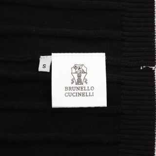 Loro Piana LP Black Crew Neck Short Sleeve Knit T-Shirt view 9