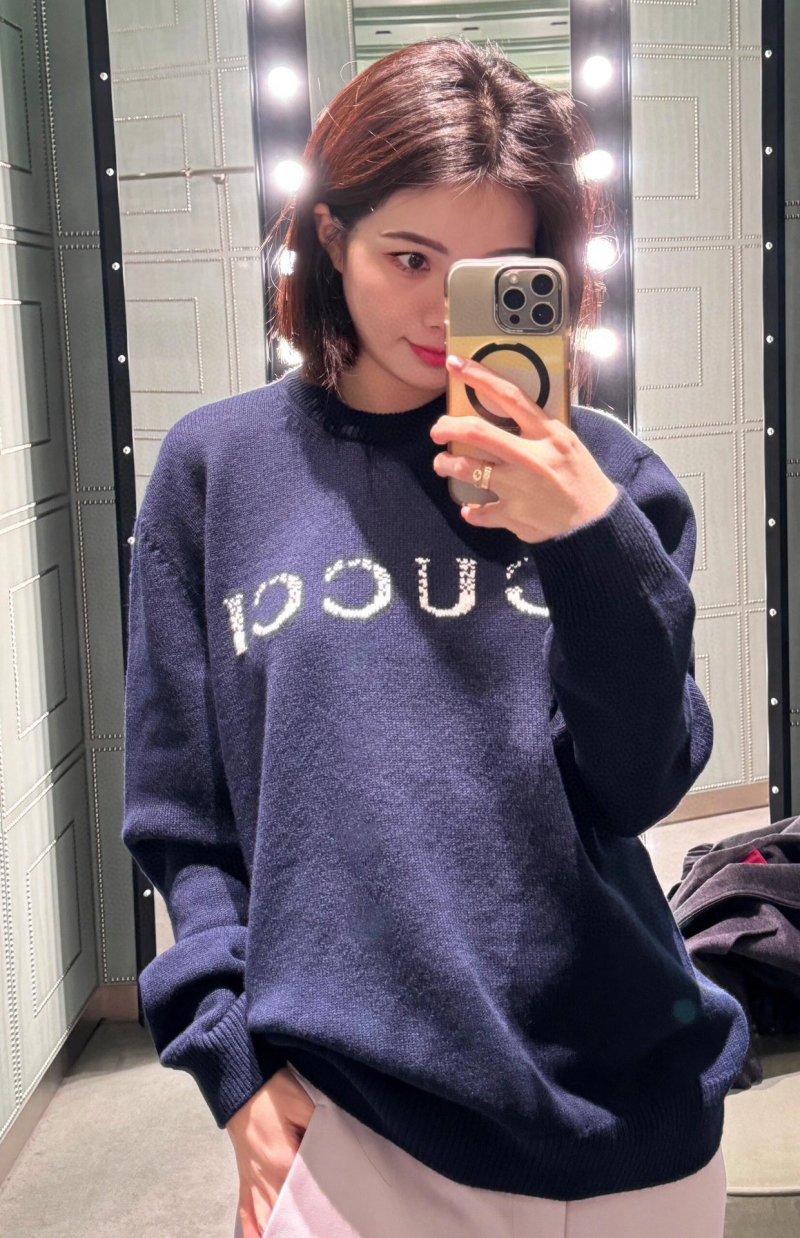 Gucci Navy Logo Crewneck Sweatshirt view