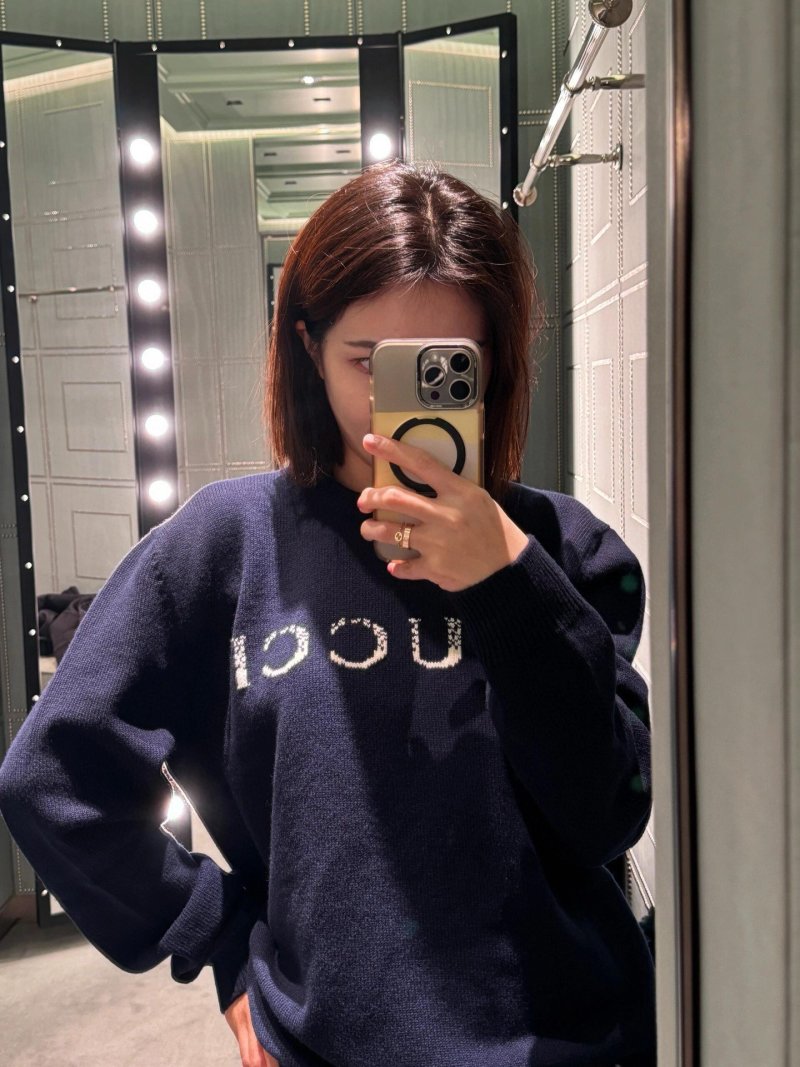 Gucci Navy Logo Crewneck Sweatshirt view