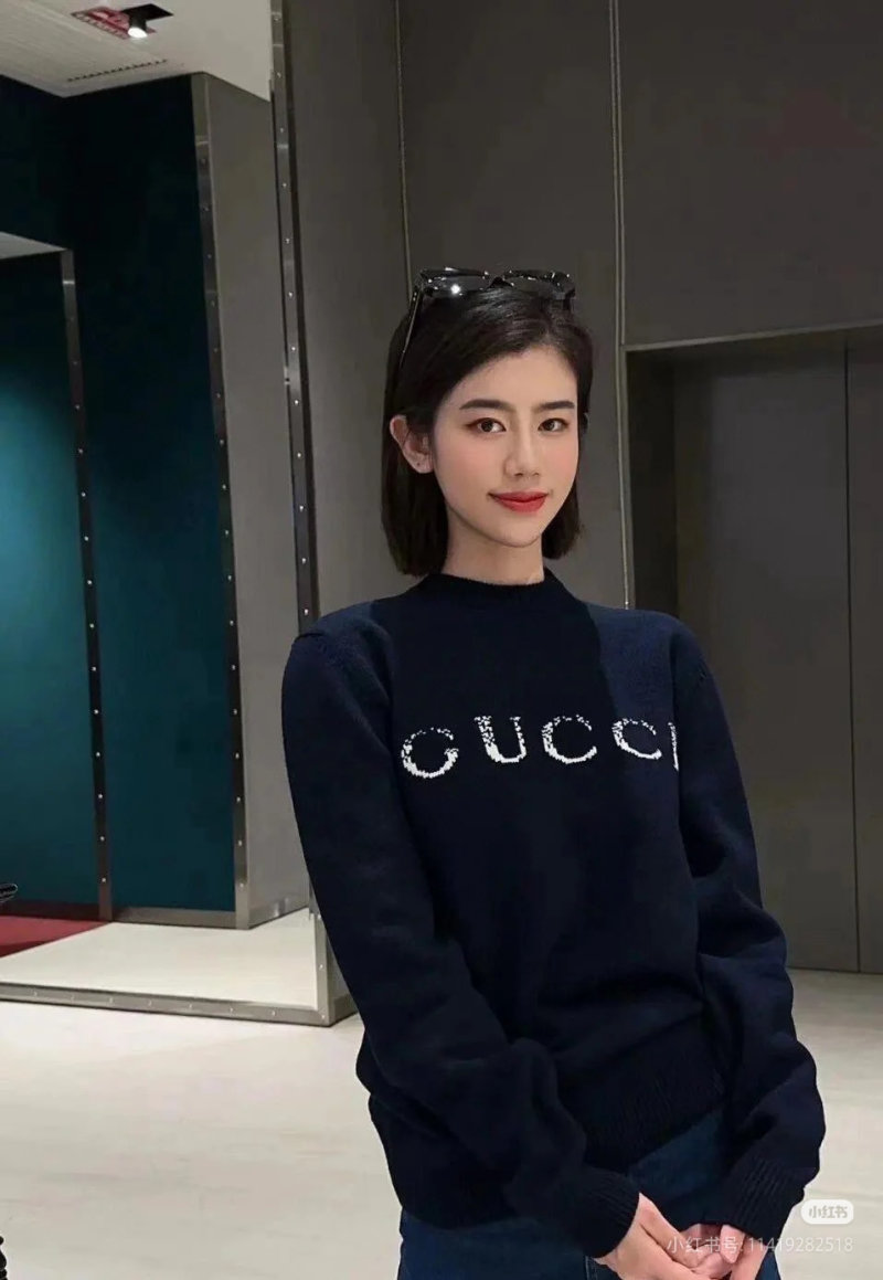 Gucci Navy Logo Crewneck Sweatshirt view