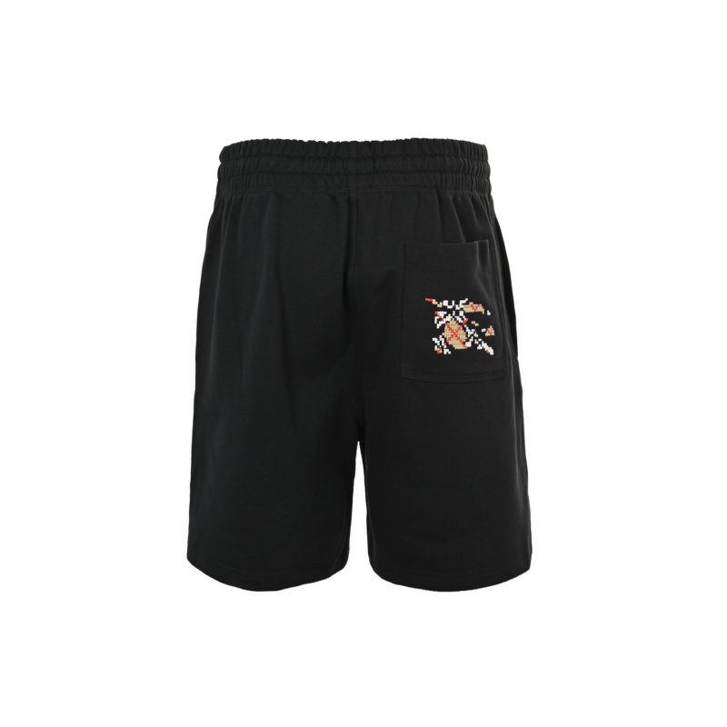 Black Bermuda Shorts with Embroidered Logo view
