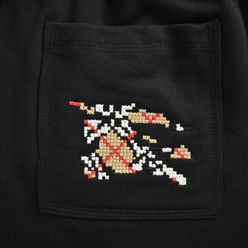 Black Bermuda Shorts with Embroidered Logo view