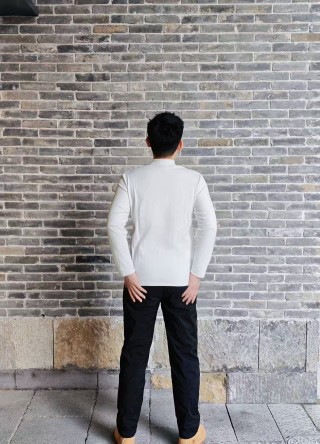 Burberry White Long Sleeve Mock Neck T-Shirt view 4