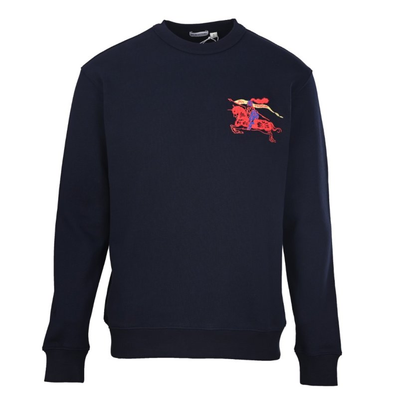Burberry EKD Embroidered Black Crewneck Sweatshirt view