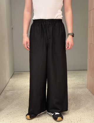 Loewe Black Wide-Leg Anagram Embroidered Pants view 2