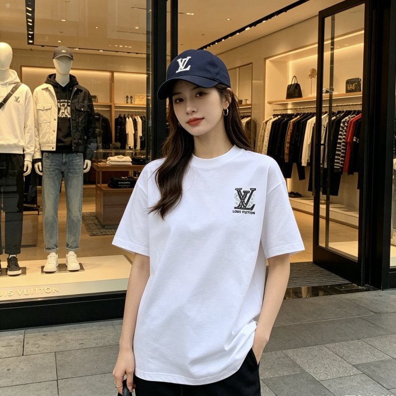 Louis Vuitton LV Logo White Short Sleeve T-Shirt