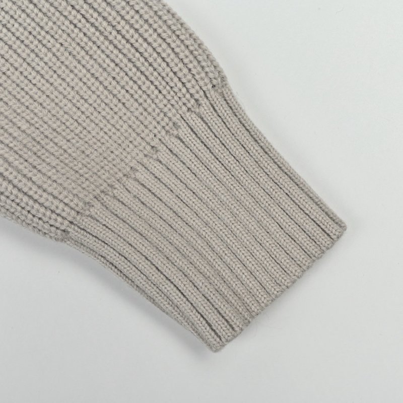 Grey Puffer Down Jacket with Ribbed Sleeves view