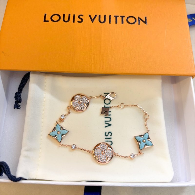 Louis Vuitton Turquoise & Crystal Flower Charm Bracelet view